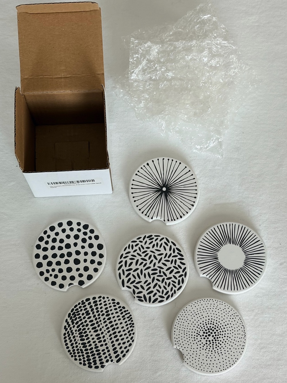 Set of Ceramic Car Cup Holder Coasters